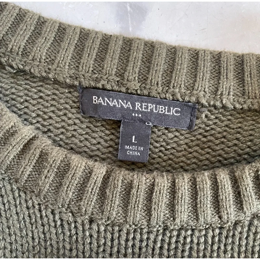 Banana Republic Fair‎ Isle Heritage Cottagecore Forest Green Grandpa Sweater L